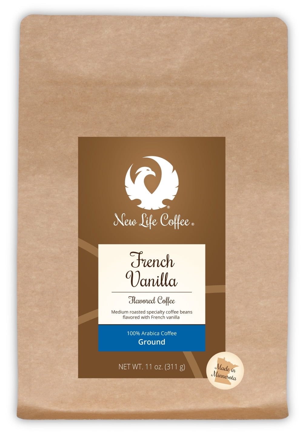 New Life Coffee French Vanilla Ground, 11 oz. Bag