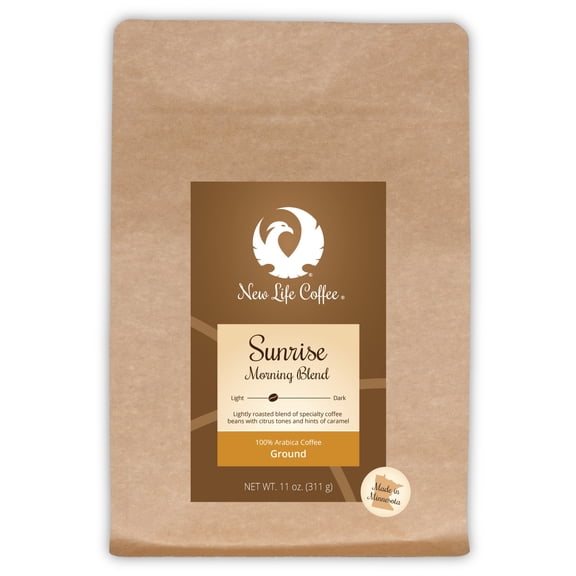 New Life Coffee Sunrise: Morning Blend Ground, 11 oz. Bag