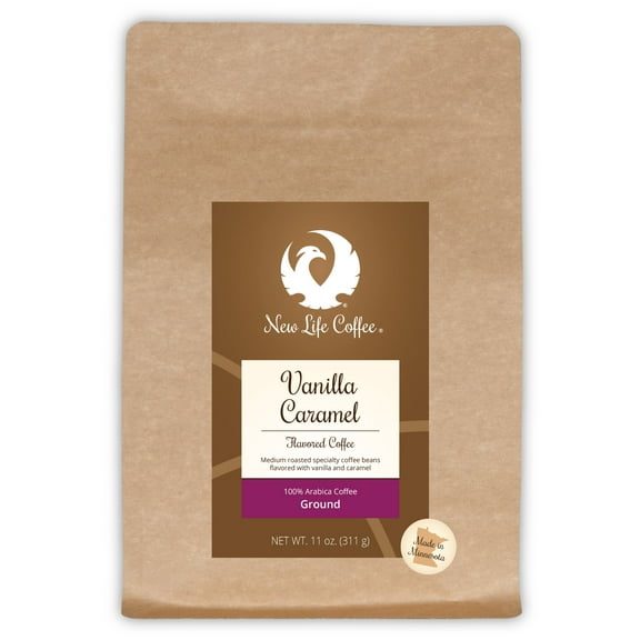 New Life Coffee Vanilla Caramel Ground, 11 oz. Bag