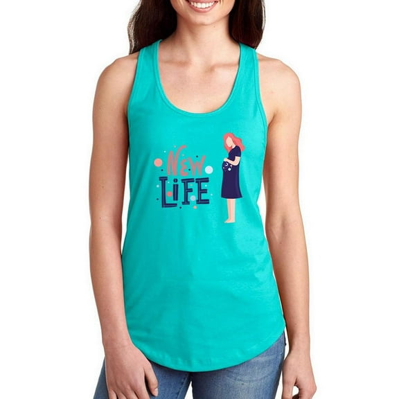New Life Future Mom Art Racerback Tank Women -Image by Shutterstock, Female x-Small