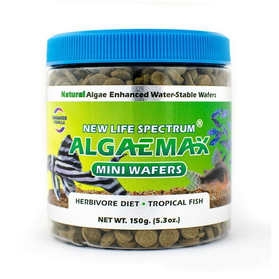New Life Spectrum AlgaeMax Algae Wafers Fish Food, Mini (7.25-7.75mm), 5.3 oz