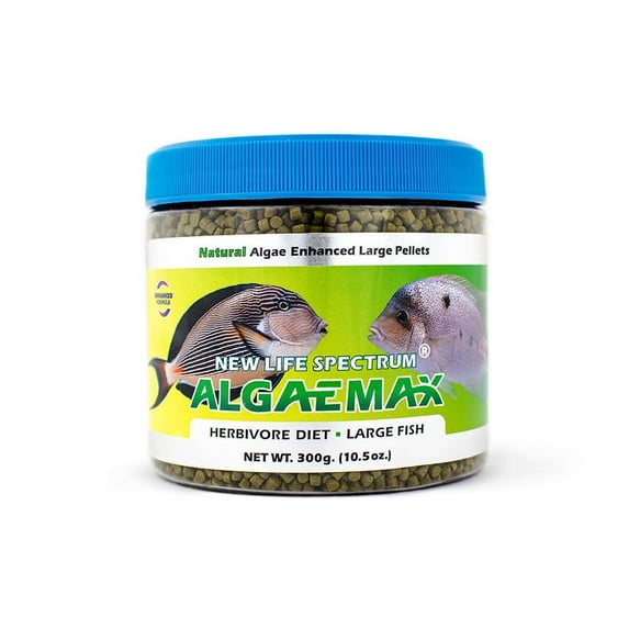 New Life Spectrum AlgaeMax Fish Food Pellets, Large (3-3.5mm), 10.5 oz