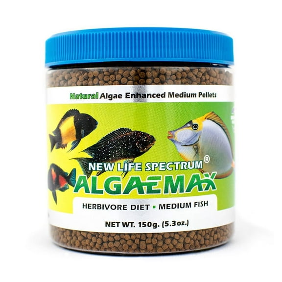 New Life Spectrum AlgaeMax Fish Food Pellets, Medium (2-2.5mm), 5.3 oz