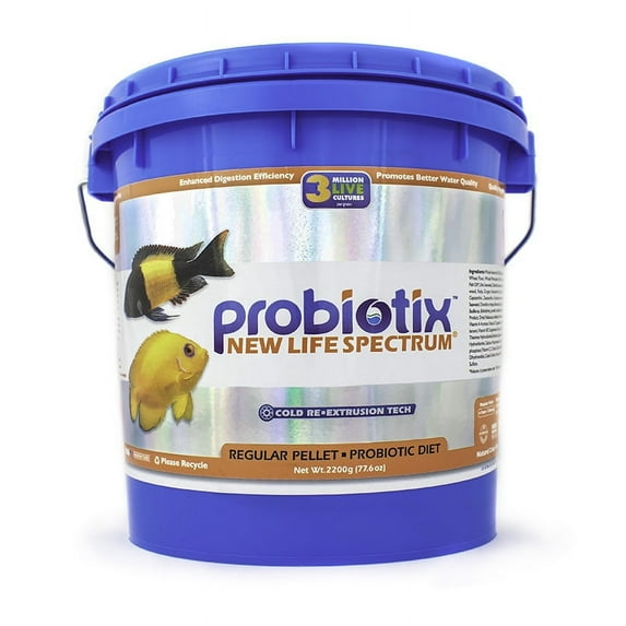 New Life Spectrum Probiotix Enhanced Digestion Fish Food Pellets, Regular (1-1.15mm), 4.85 lbs