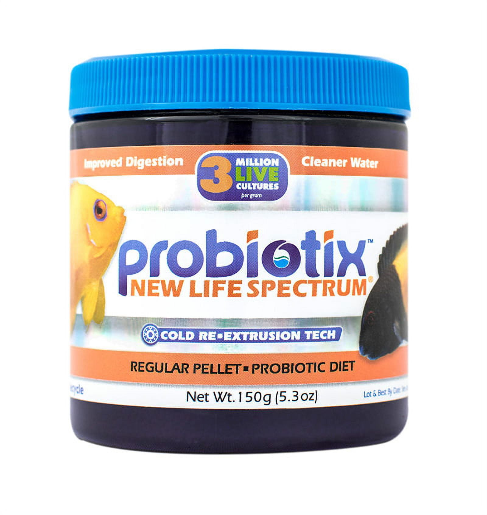 New Life Spectrum Probiotix Enhanced Digestion Fish Food Pellets, Regular (1-1.15mm), 5.3 oz