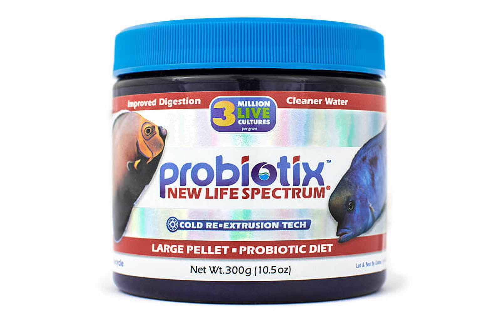 New Life Spectrum Probiotix Large Fish Food Pellets for Enhanced Digestion, 300 g
