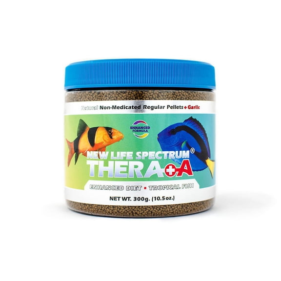 New Life Spectrum Thera A Enhanced Diet Tropical Fish Food Pellets, Regular (1-1.5mm), 10.5 oz