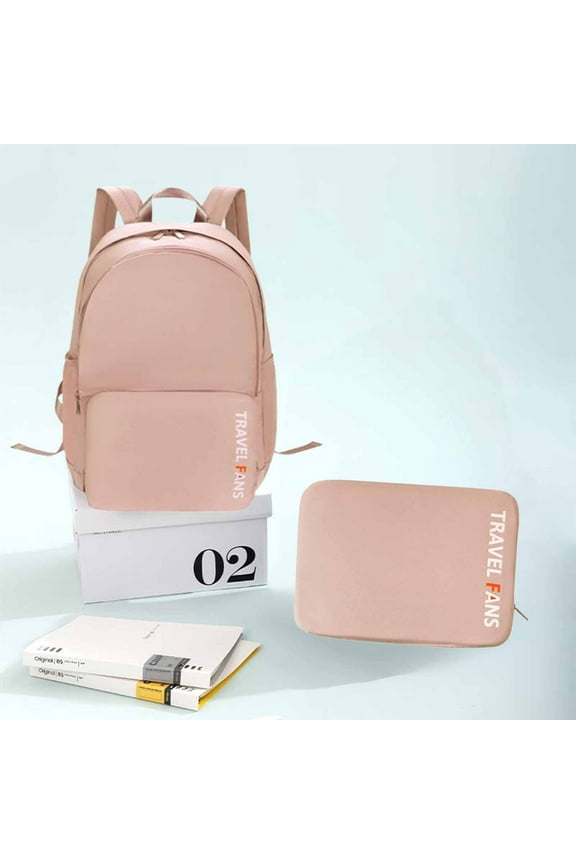 New Light Fashion Double Folding Backpack, Large Capacity Student Schoolbag, Travel Shoulder Bag, Water Proof Polyester Material, Multiple Pockets, Compact Portable, Versatile Use