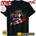 thumbnail image 1 of New Limited Cat Tuxedo With Fireworks Usa Patriotic Design Great T-Shirt. Unisex S-5XL Hot Trending Shirt, Vintage Birthday Gift, 1 of 3