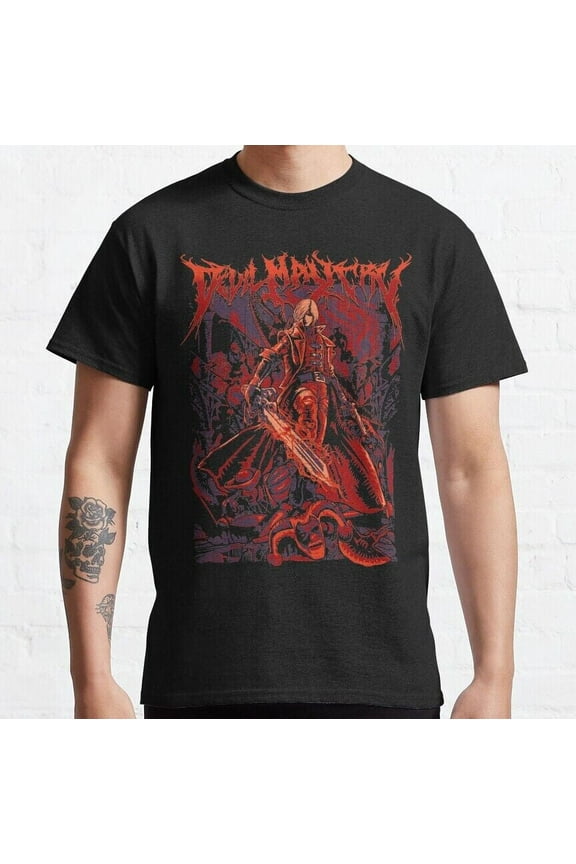 New Limited Dark Red Devil May Cry Art Illusion T-Shirt Art M L XL Made in USA