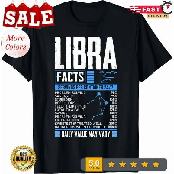 New Limited Libra Zodiac Facts September October Month Libra T-Shirt