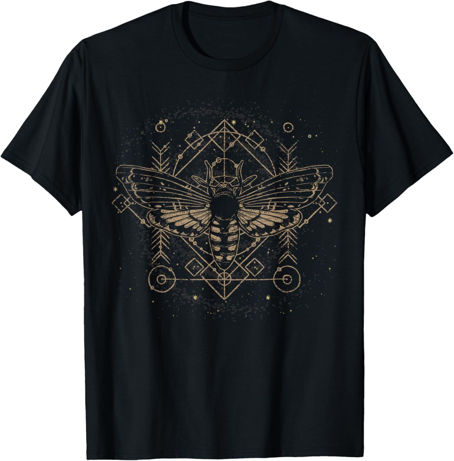 New Limited Moth Pagan Sacred Geometry Dark Magic Gothic Occult TShirt