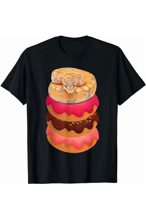 New Limited Python With Doughnuts Gift Idea Tee T-Shirt Size S-5XL