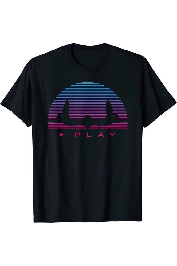 New Limited Synthwave Airplane Retro 80S Synthesizer Retrowave Tee T-Shirt S-3Xl