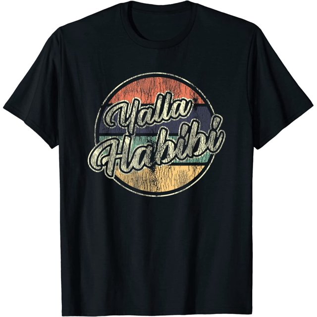 New Limited Yalla Habibi Retro Arabic Arab Sweetheart Islam Muslim T