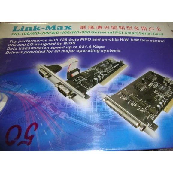 New Link-Max 4 Port Rs232C Pci Smart Serial Card Wd-200 Rs232
