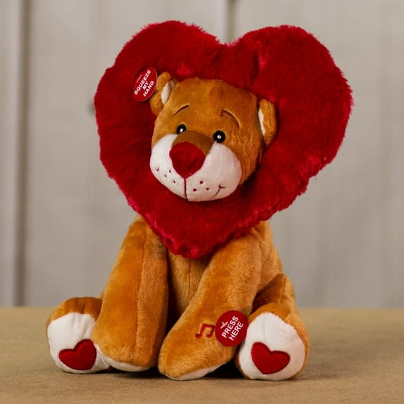 Lionheart Melodies Singing Lion Plush Toy Interactive Musical Stuffed Animal for Kids, Perfect Birthday Gift