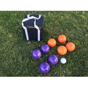 New Listing - Unique Bocce Sets - 107mm with Purple and Orange Balls, Black Bag
