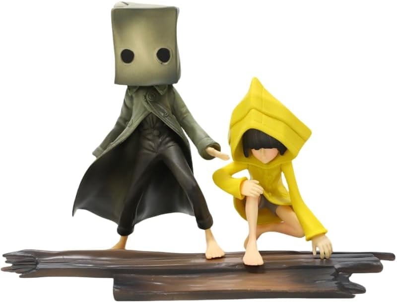 New Little Nightmares Mono, Six Figure,Stand Side by Side wear Raincoats Anime Figure 15cm/5.9inch PVC Character Action Model Statue Decoration Ornament Gifts