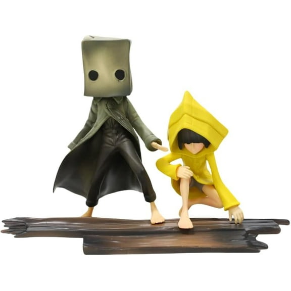 New Little Nightmares Mono, Six Figure,Stand Side by Side wear Raincoats Anime Figure 15cm/5.9inch PVC Character Action Model Statue Decoration Ornament Gifts