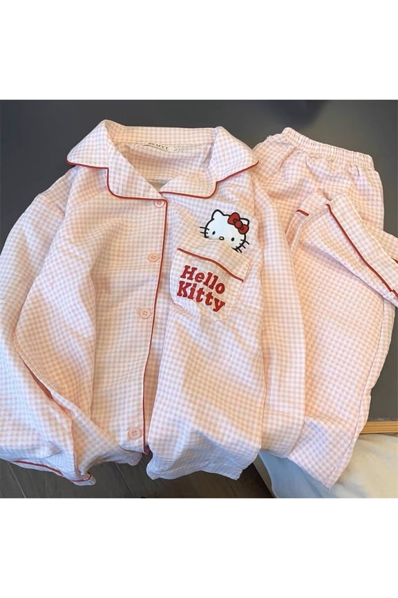 New Long Pajamas Kuromi Kawaii Cartoon Loose Sleepwear Pajamas Sets Long Clothes Birthday Gifts