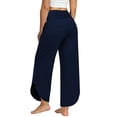 thumbnail image 1 of New Long Wide Leg Pants Women's Temperament Commuting Mid Waist Fold Two Wear Nine Points Pants Sports Pants Large Size Pants, 1 of 4