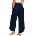 thumbnail image 1 of New Long Wide Leg Pants Women's Temperament Commuting Mid Waist Fold Two Wear Nine Points Pants Sports Pants Large Size Pants, 1 of 4