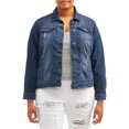 thumbnail image 1 of New Look Juniors' Plus Size Distressed Denim Jacket, 1 of 5