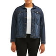 thumbnail image 1 of New Look Juniors' Plus Size Distressed Denim Jacket, 1 of 5