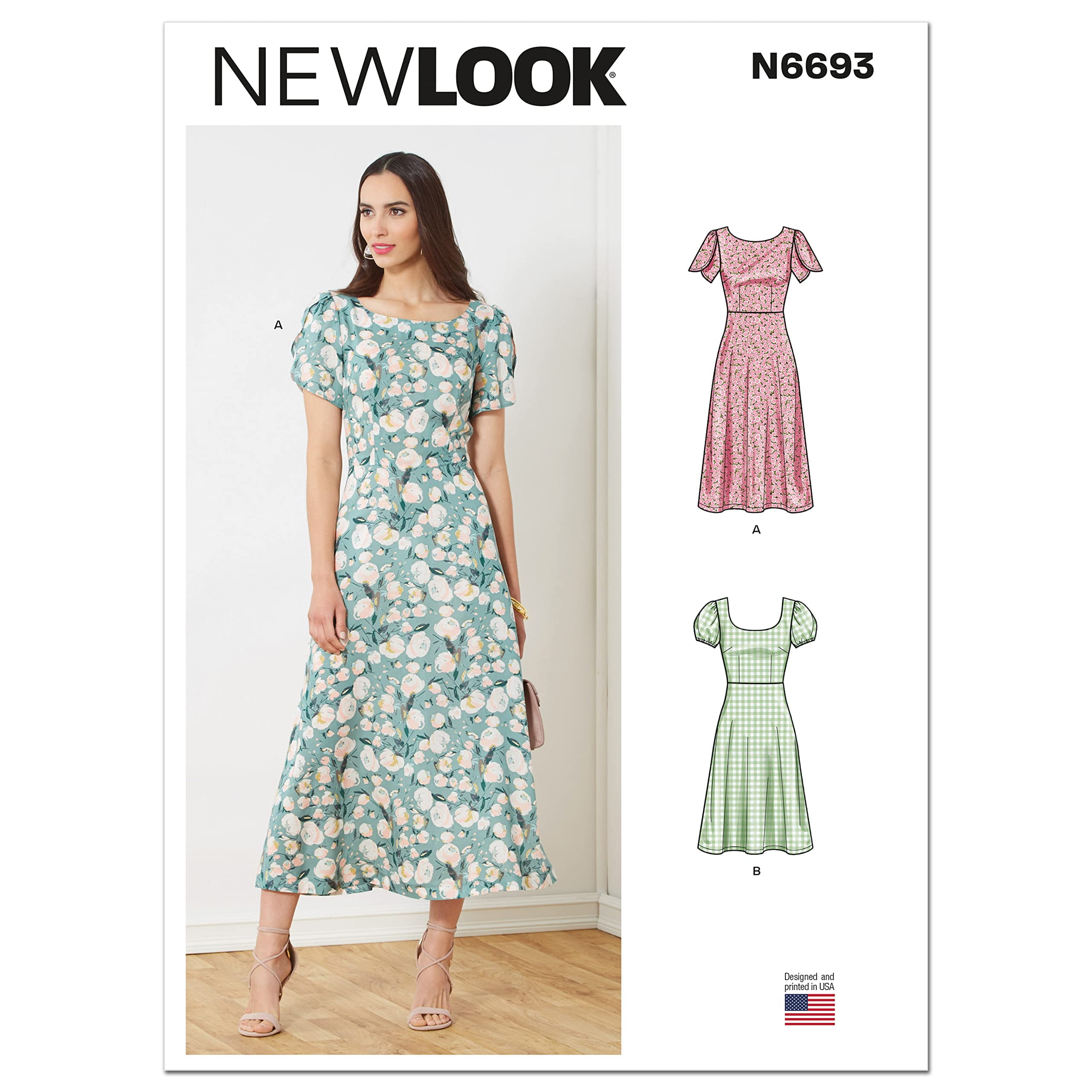 New Look Misses' Dress Sewing Pattern Kit, Code N6693, Sizes 4-6-8-10 ...