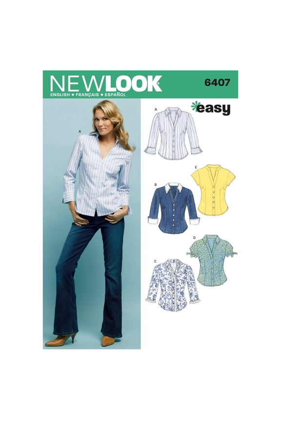Sewing Pattern 6407 Misses Tops, Size A (10-12-14-16-18-20-22)