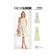 New Look Sewing Pattern 6665 - Misses Dresses with Neck & Armhole Piping, Waist Yoke & Skirt Pleats, Size A 4-8-10-12-14-16-16