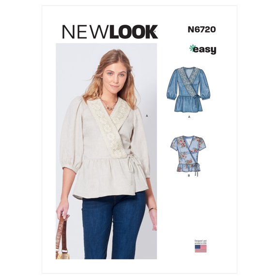 New Look Sewing Pattern 6720 Tops A (6-8-10-12-14-16-18)