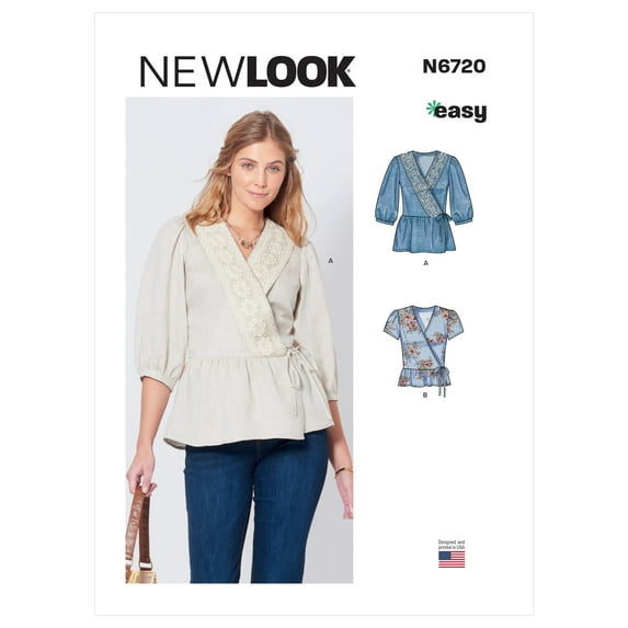 New Look Sewing Pattern 6720 Tops A (6-8-10-12-14-16-18)