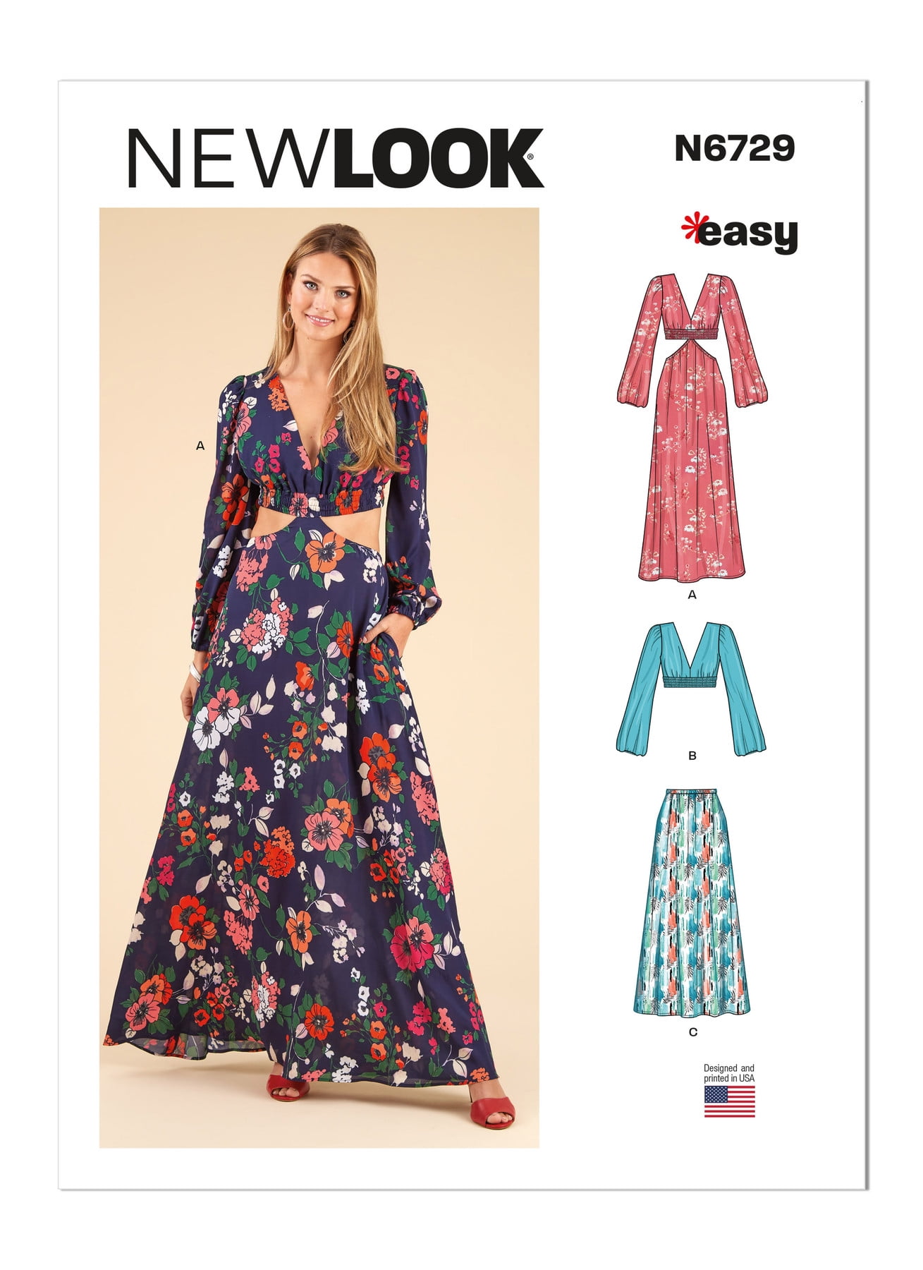New Look Sewing Pattern 6729 Dresses Tops Skirts 6 8 10 12 14 16 18 Walmart