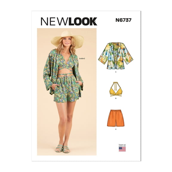 New Look Sewing Pattern 6737 Jackets, Tops, Shorts 8-10-12-14-16-18-20