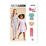 New Look Sewing Pattern 6739 - Childrens and Girls Dress, Top and Pants, Size A 3-14