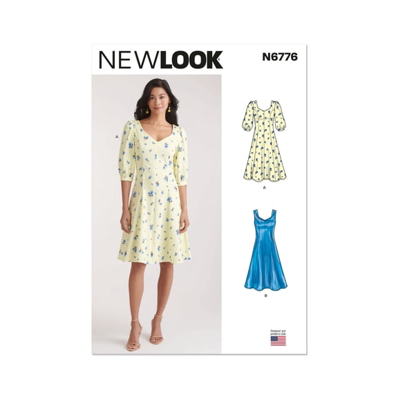 New Look Sewing Pattern 6776 - Misses' Dress With Sleeve Variations, Size: A (10-18)