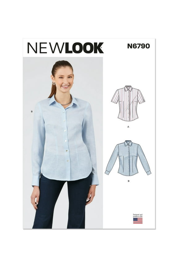 Sewing Pattern 6790 - Misses' Blouse with Two Sleeve Lengths, Size: A (6-8-10-12-14-16-18)
