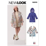 New Look Sewing Pattern 6819 - Girls Lined Coats, Size A 7-8-10-12-14