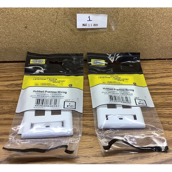 New Lot Of 2 Hubbell Ifp14W I-Station Plate 1 Gang 4 Port White