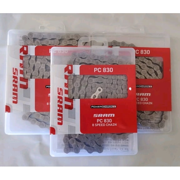 New. Lot Of 3! SRAM PC-830 8 Speed Bicycle Chain part #46.2758.114.005