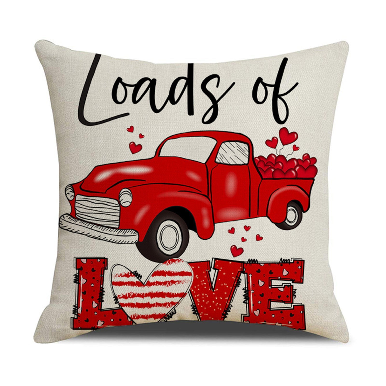 New Love Throw Pillow Sofa Decoration Cover, Valentine's Day Kisses