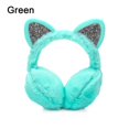 thumbnail image 1 of New Lovely Winter Warm Cat Ear Warmers Glitter Ears Plush Earmuffs for Women Playful Girls Ear Muffs Cold Protection Warm Hot (green), 1 of 7