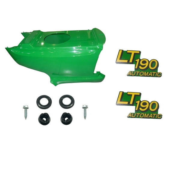 New Lower Hood and Set of 2 Decals Replaces AM131759 AM134444 Fits John Deere LT190