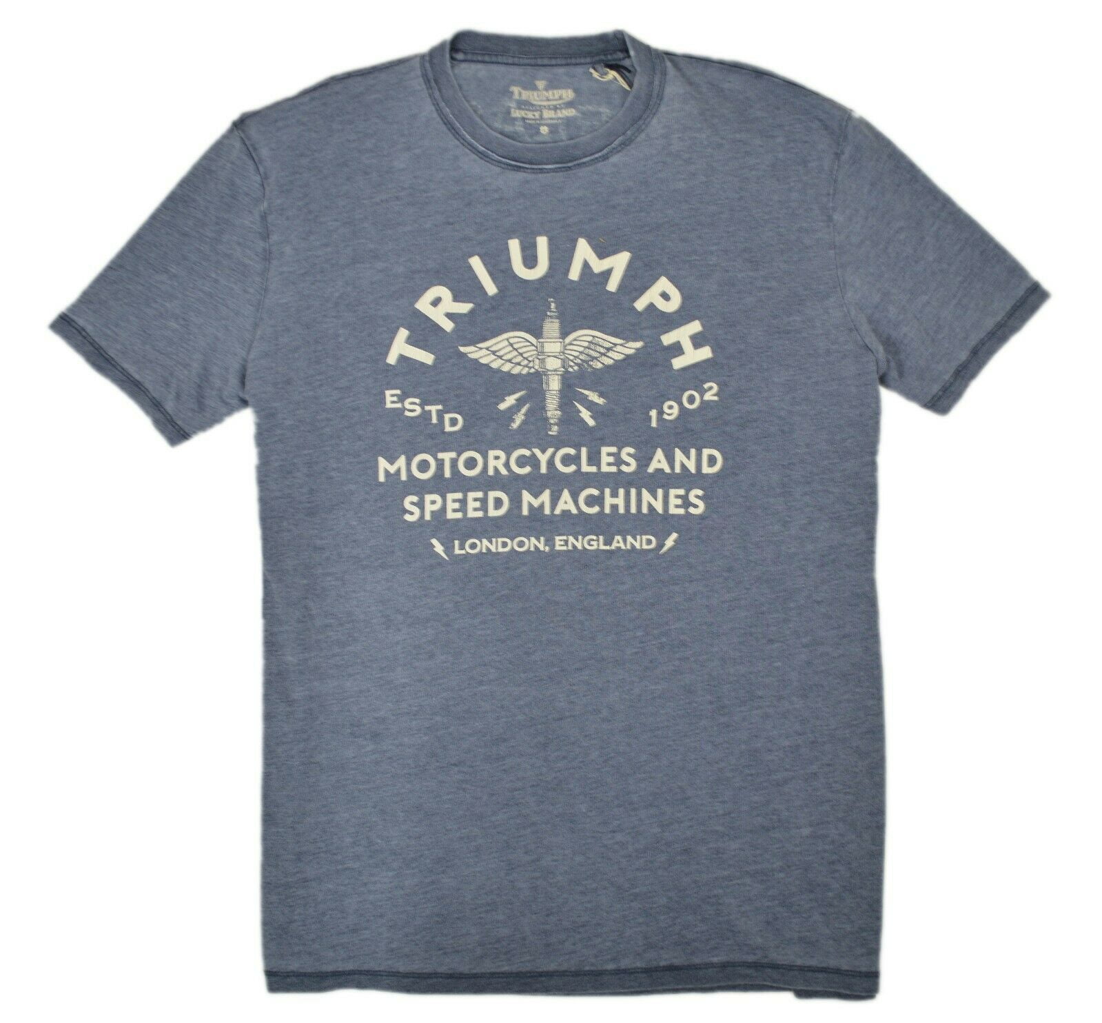 New Lucky Brand Triumph Logo Motorcycles T-Shirt Short Sleeves