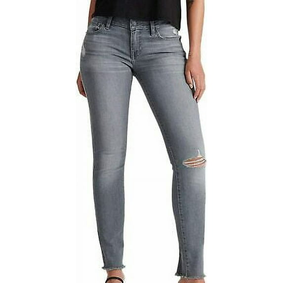 New Lucky Brand Womens Destroy Grey Lolita Low Rise Skinny Jeans Sz 10 / 30W 6620-7M