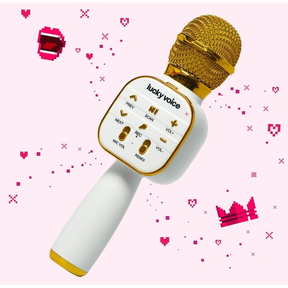 New! Lucky Voice Gold Karaoke Wireless Bluetooth Microphone