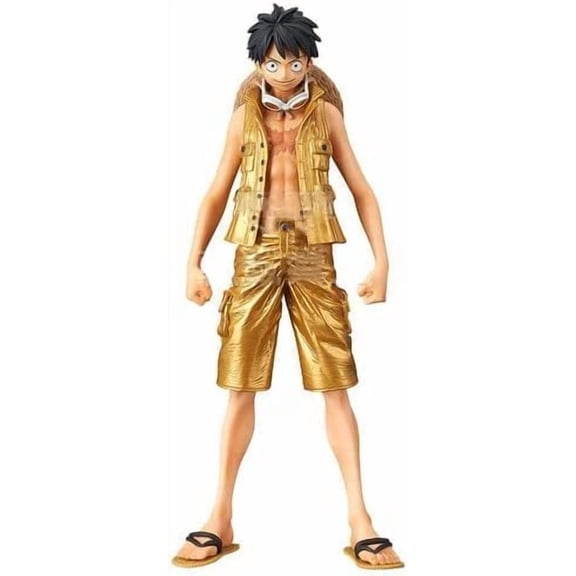 New Luffy Collectible (Gold Series) Character Figurine Animated Statue Desktop Ornament Creative Decorations Collection Anime Souvenirs
