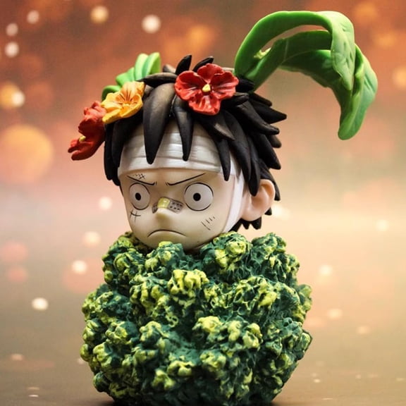 New Luffy (Thick Growth of Grass Ver) Character Anime Model Statue Action Figures Desktop Ornament Popular Decorations Fan Souvenirs Creative Gift Collectable